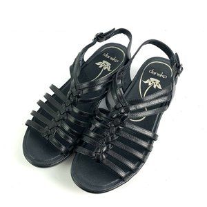 Dansko Shoes 39 Black Strappy Sandal Braided